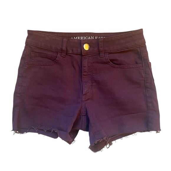 American Eagle Hi-Rise Shortie Burgundy Size 4 - Picture 1 of 7